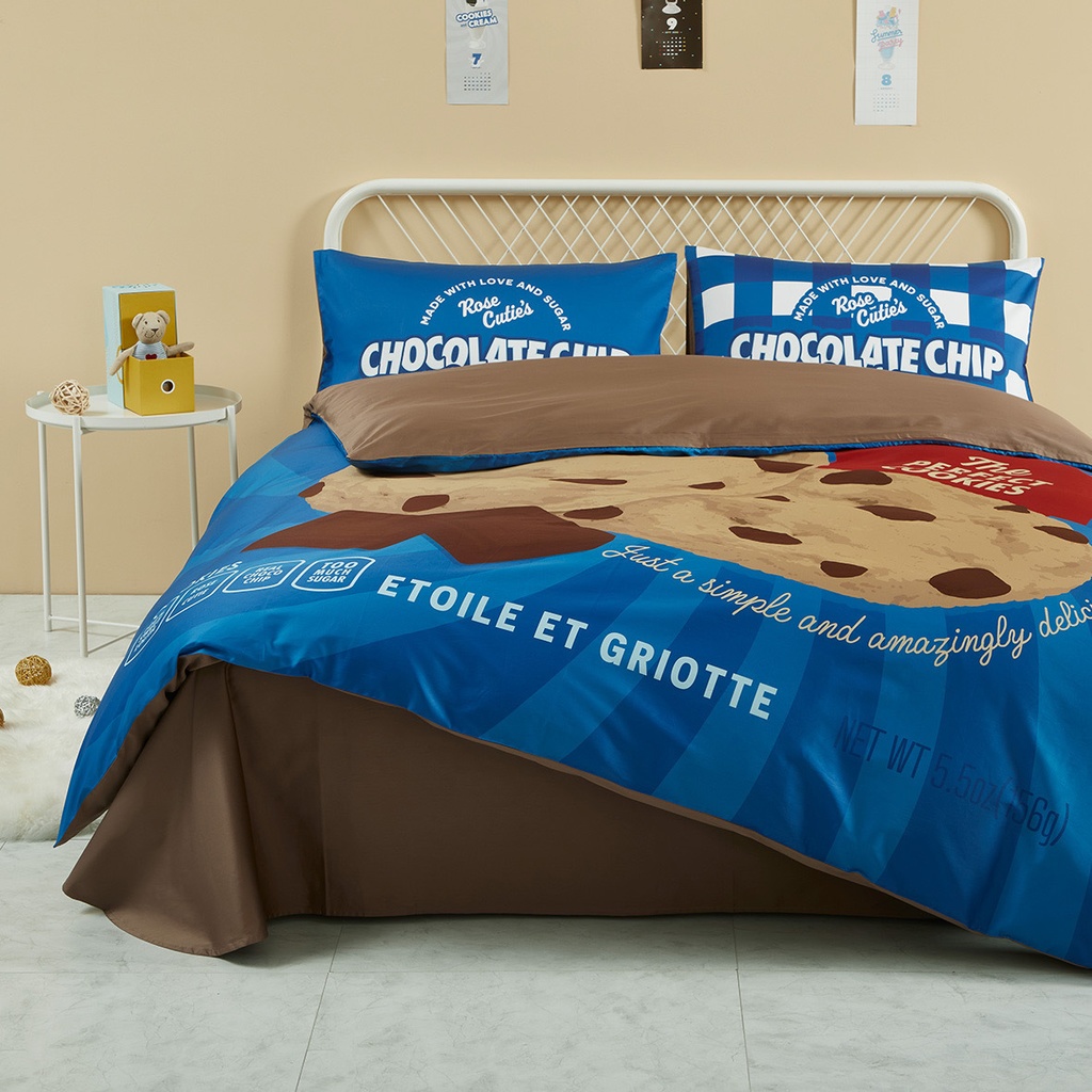 【Rose Cutie x Etoile et Griotte】Rose Cutie Cookie布団カバー4点セット(50Sコットン100%)