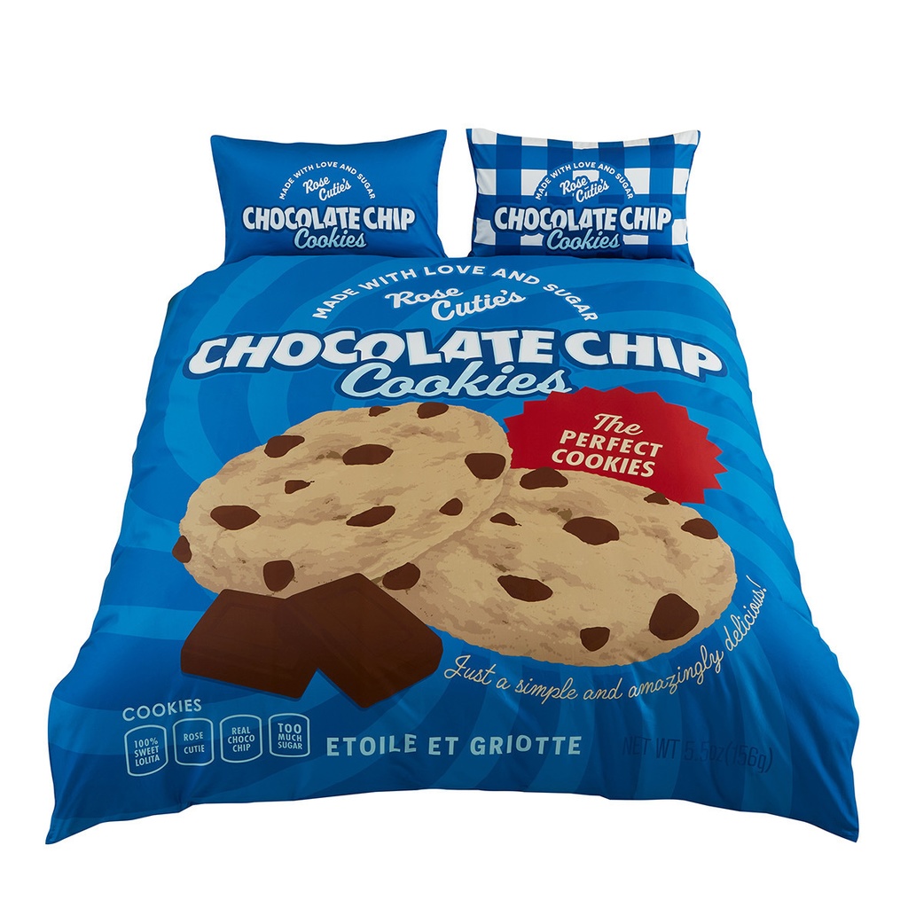 【Rose Cutie x Etoile et Griotte】Rose Cutie Cookie布団カバー4点セット(40Sコットン+ポリエステル)