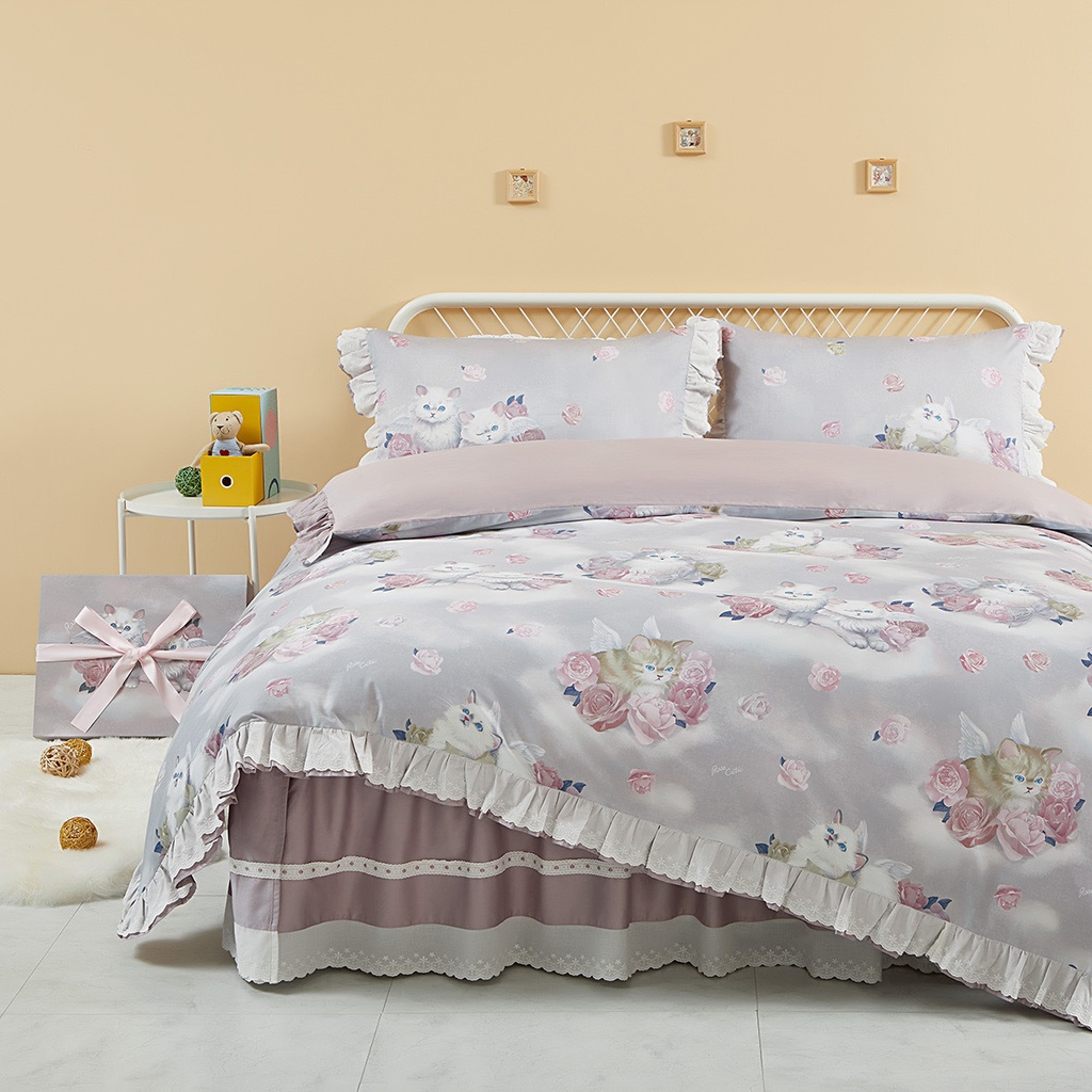 【Rose Cutie x Ms LUTRA】Angel Kitten布団カバー4点セット寝具BOX