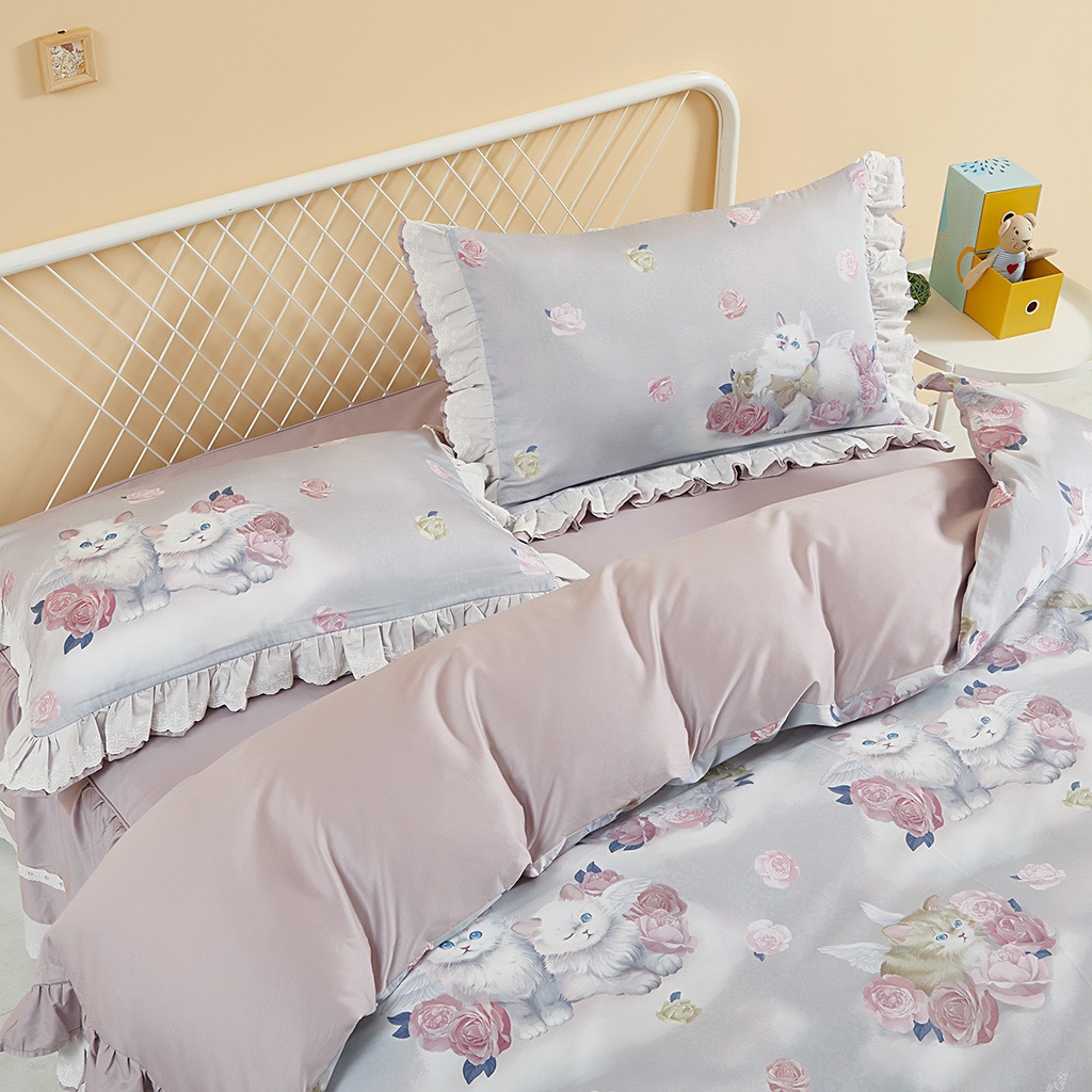 【Rose Cutie x Ms LUTRA】Angel Kitten布団カバー4点セット寝具BOX