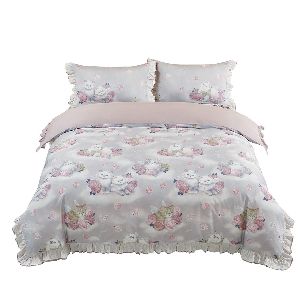 【Rose Cutie x Ms LUTRA】Angel Kitten布団カバー4点セット寝具BOX