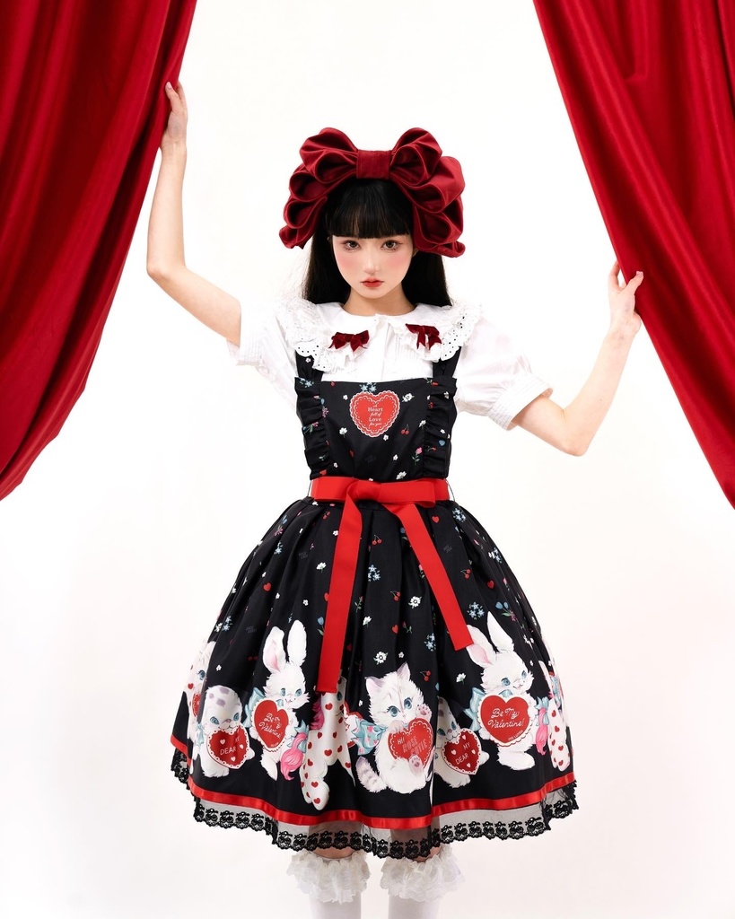 【Rose Cutie】Red Heart Dolls with Pipi ジャンパースカート