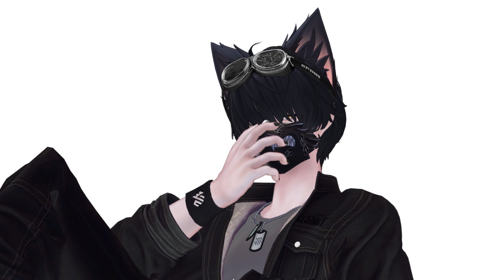 【VRC用ギミック付き】陽狼の面