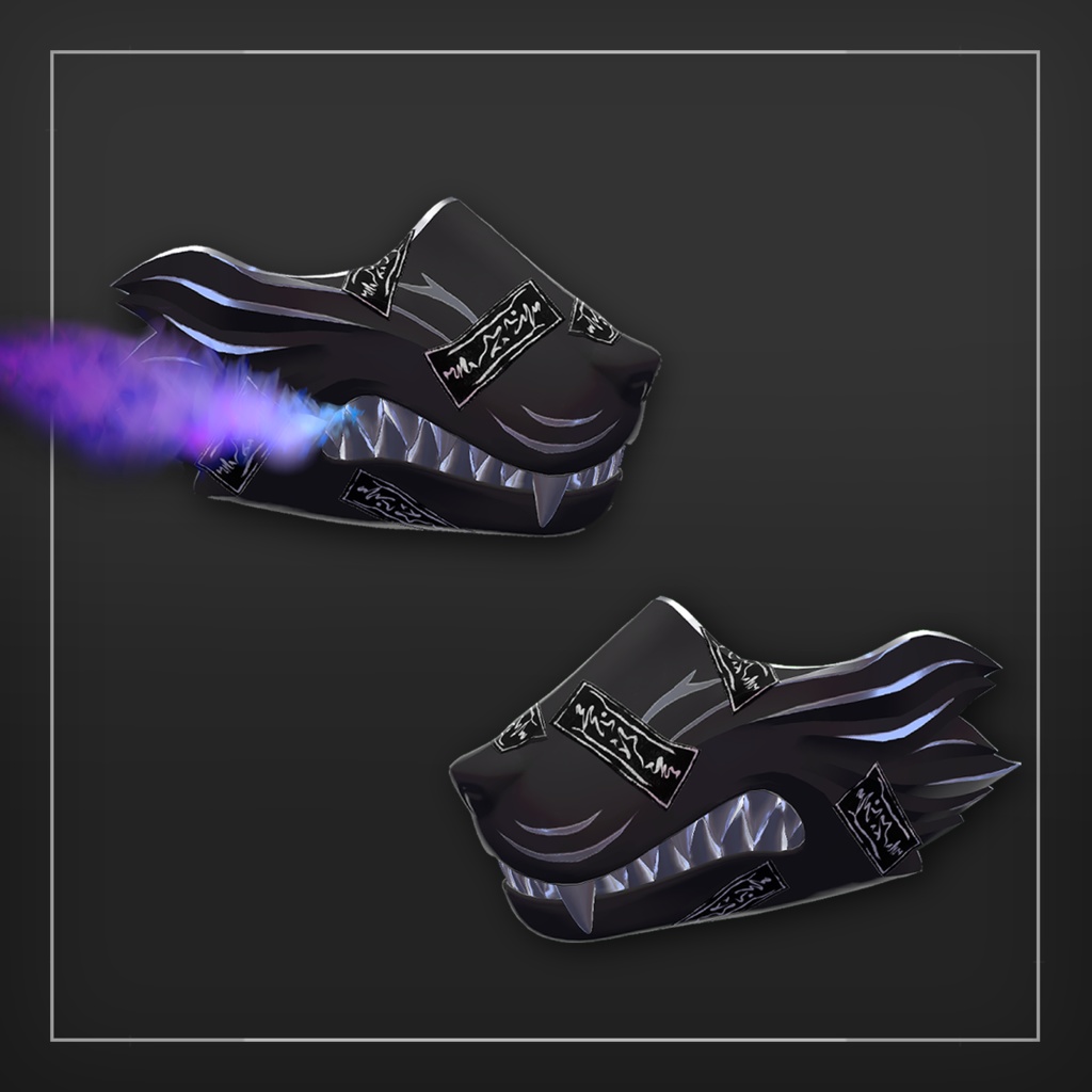 【VRC用ギミック付き】陽狼の面