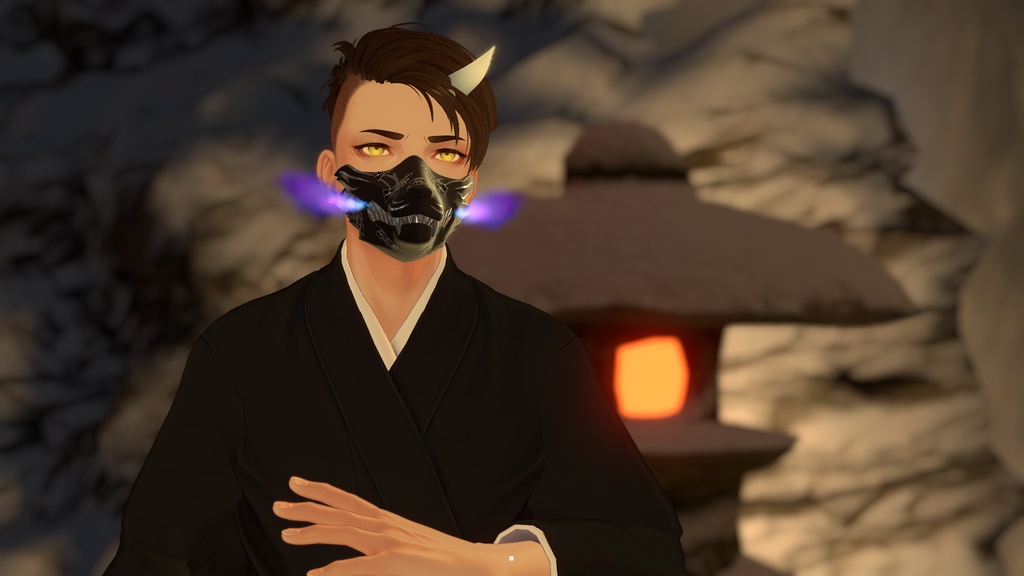 【VRC用ギミック付き】陽狼の面