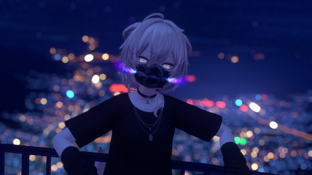 【VRC用ギミック付き】陽狼の面