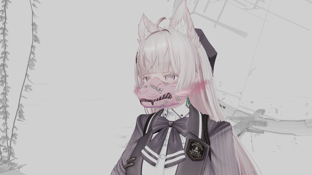 【VRC用ギミック付き】陽狼の面