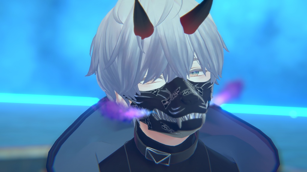 【VRC用ギミック付き】陽狼の面