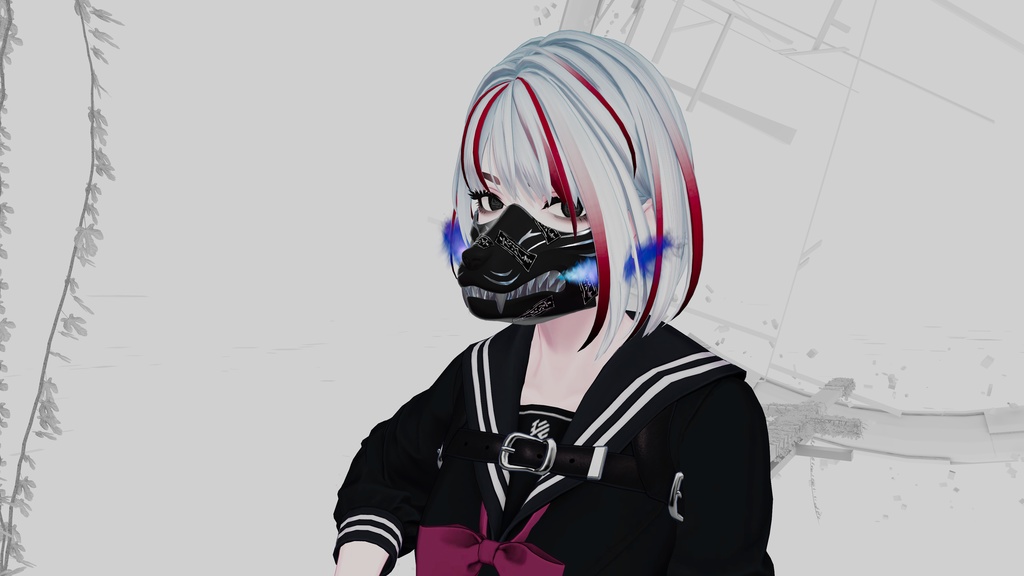 【VRC用ギミック付き】陽狼の面