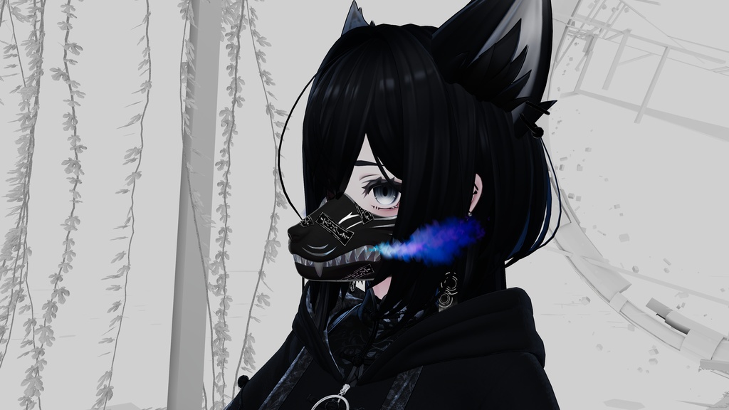 【VRC用ギミック付き】陽狼の面