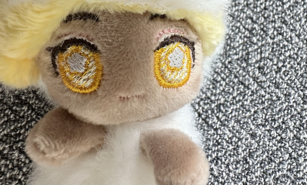 【10cm】自作ぬいぐるみ ちび猫妖精 レモンオレンジ