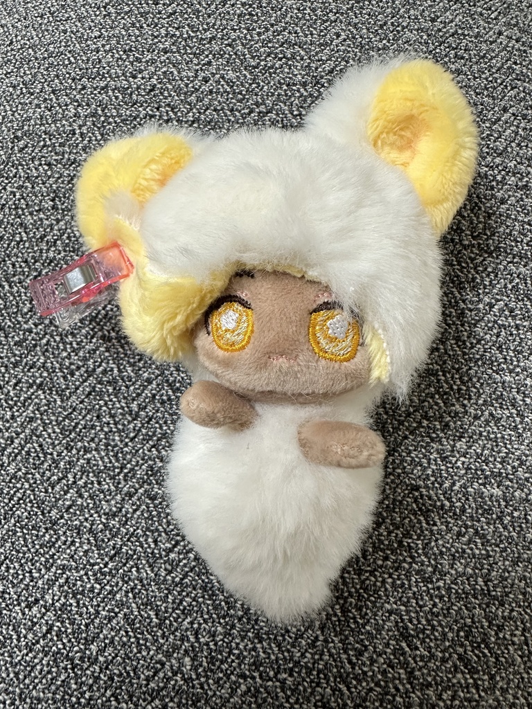 【10cm】自作ぬいぐるみ ちび猫妖精 レモンオレンジ