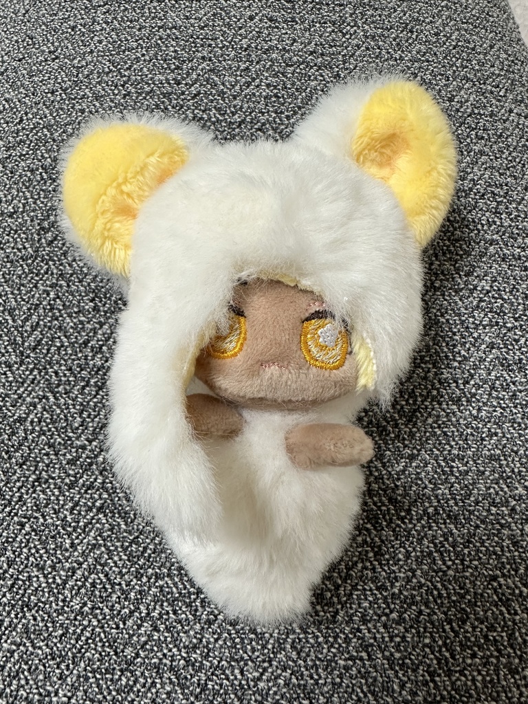 【10cm】自作ぬいぐるみ ちび猫妖精 レモンオレンジ