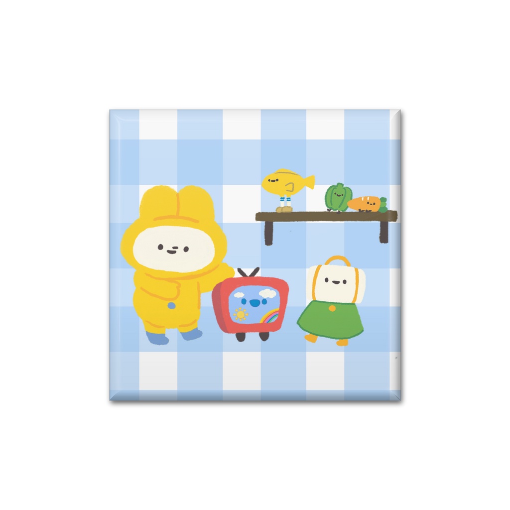 にんじんちゃんフレンズ缶バッジ　ましかく