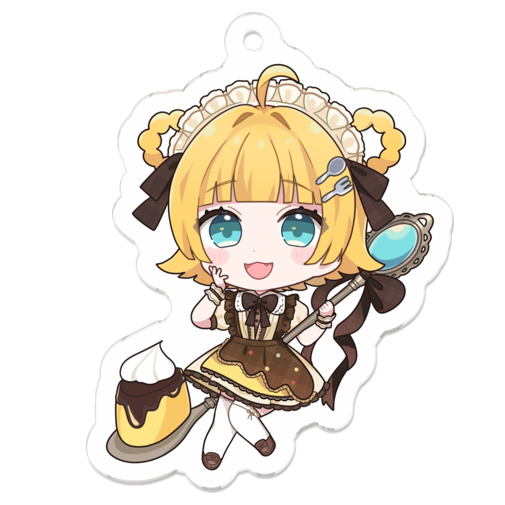円円愛プリンメイド衣装 アクリルキーホルダー（ミニキャラver.）