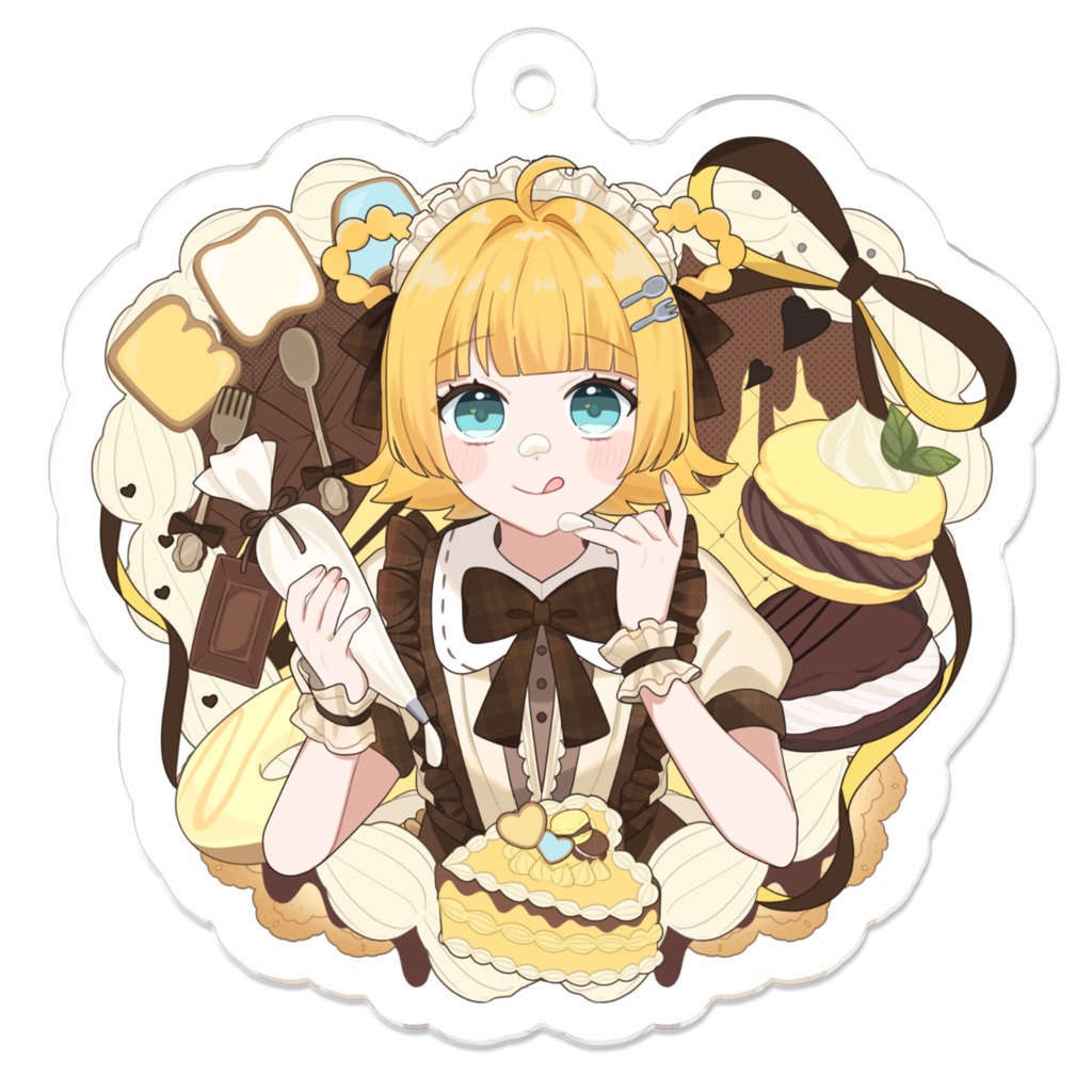 円円愛プリンメイド衣装 アクリルキーホルダー（等身ver.）