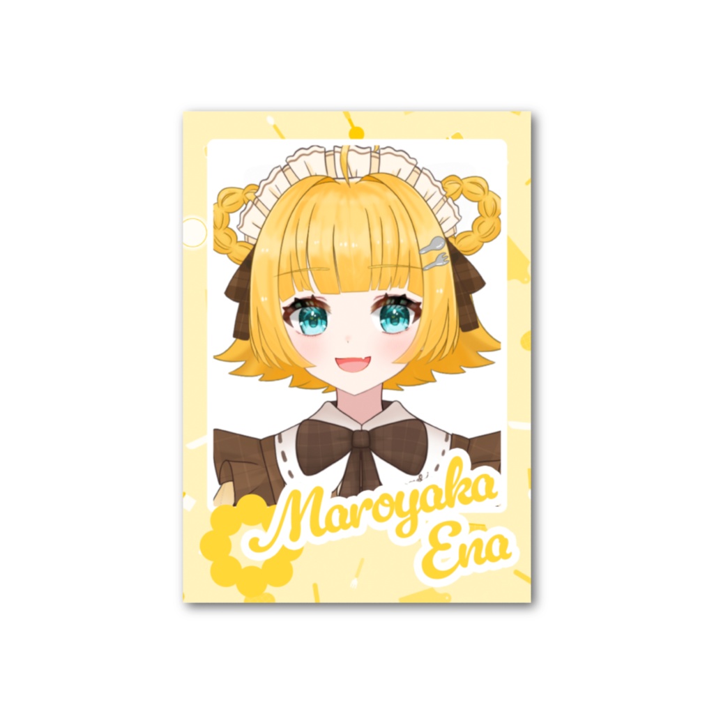円円愛プリンメイド衣装 フォト風カード（表情①ver.）【メッセージ付き！】