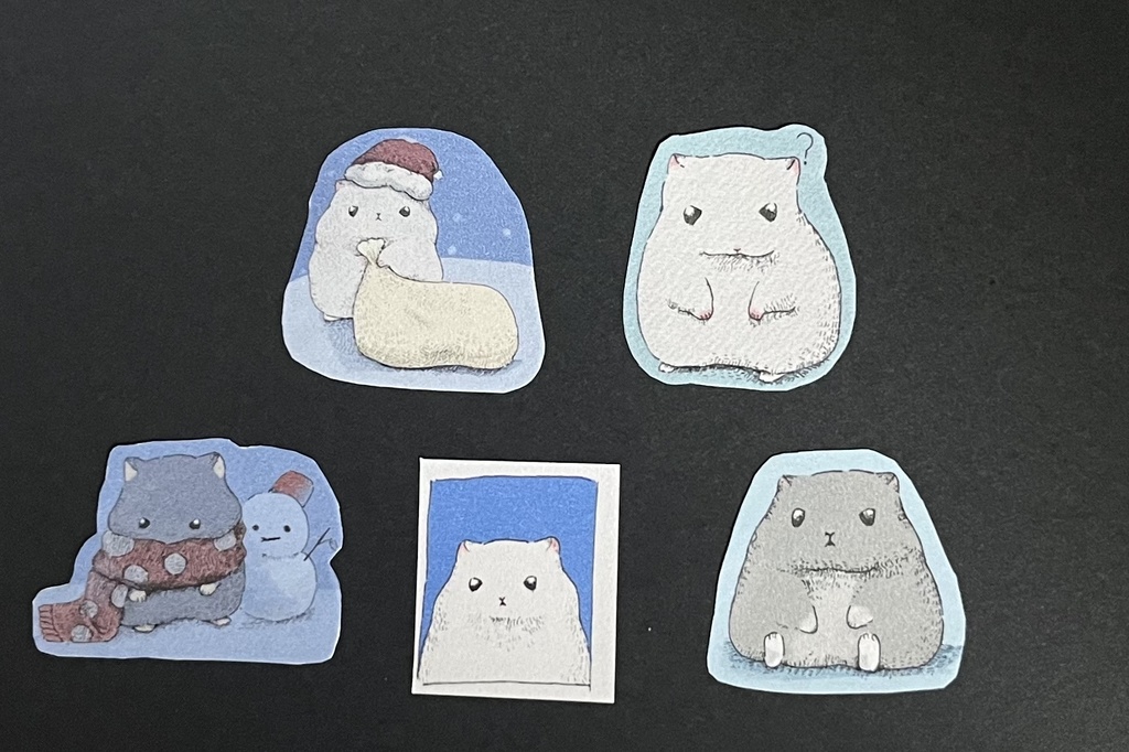 ハムスター　フレークシール5種