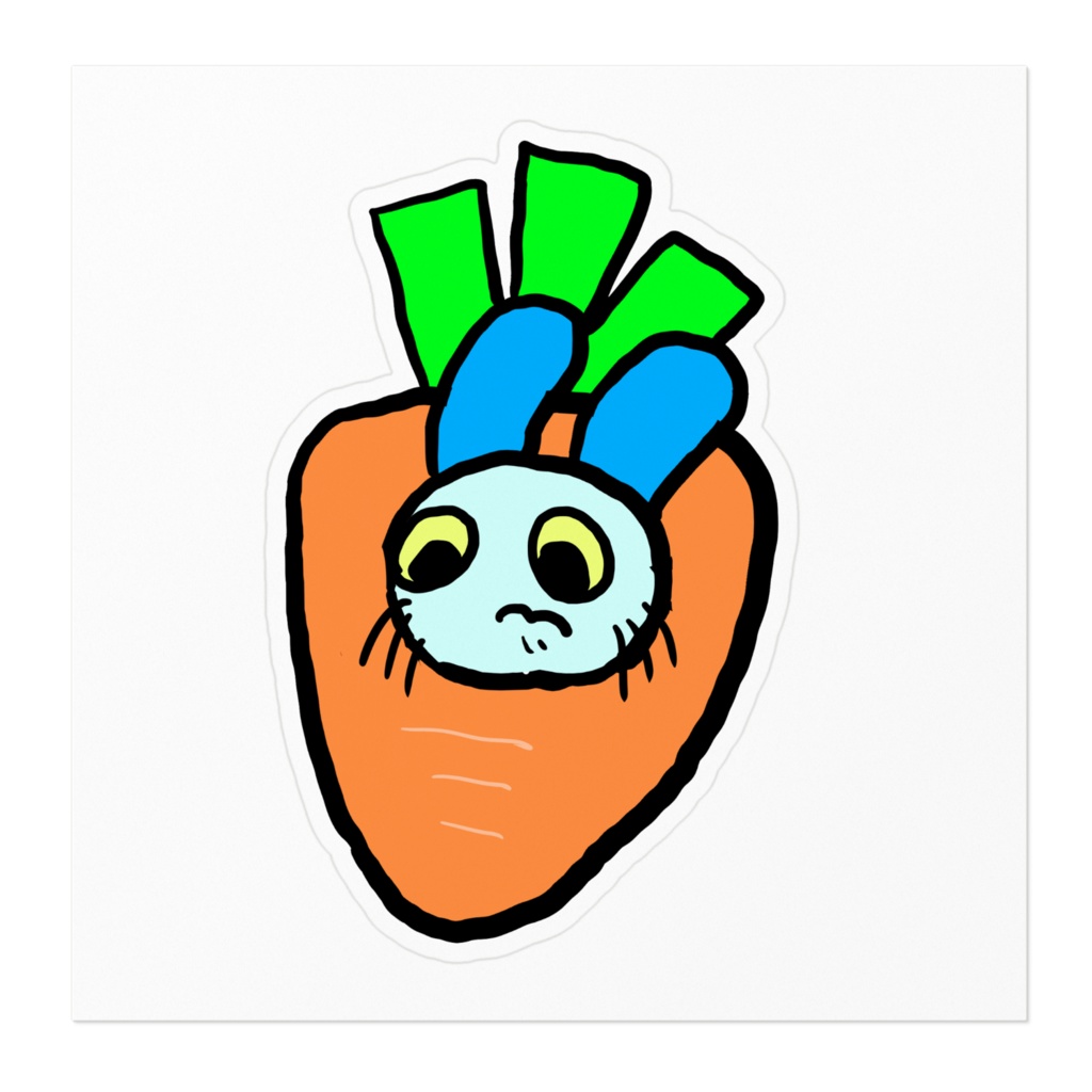 ねこのティーチくん きらいなたべものステッカー ~にんじん×サムくん~