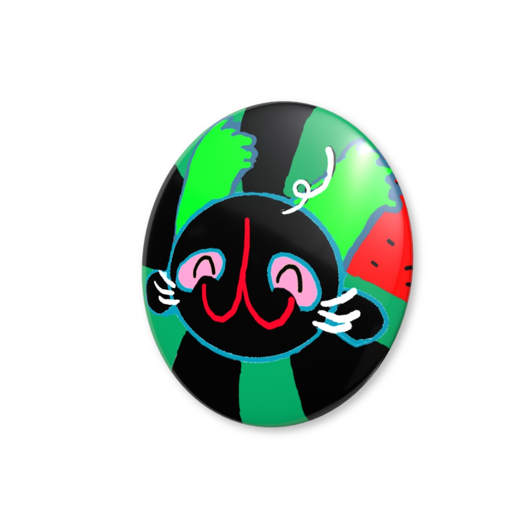 すいかのティーチくん缶バッジ ~だだ~