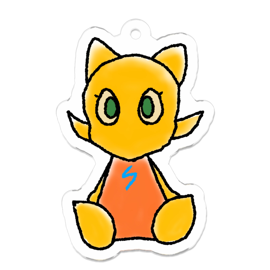 コガネちゃん おすわりアクリルキーホルダー - 50 x 50 (mm)