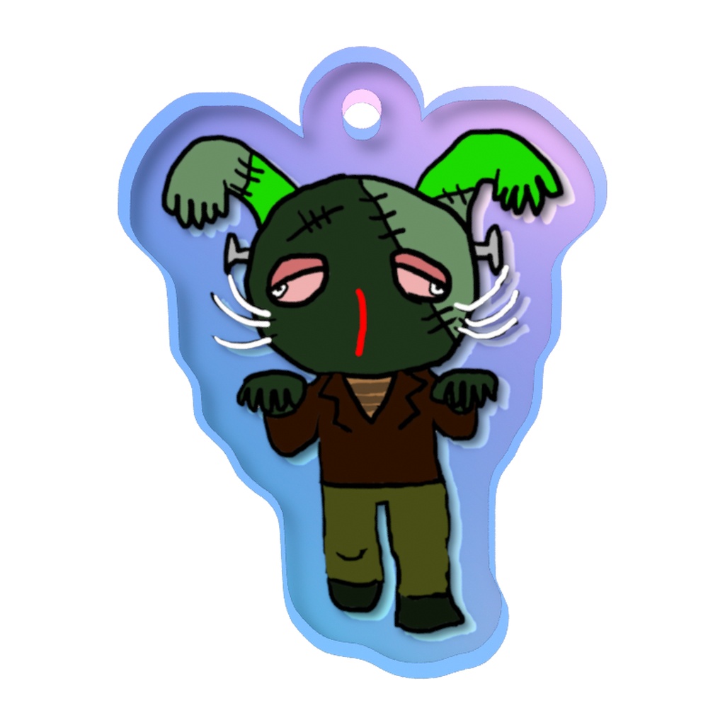 ハロウィンティーチくんめじるしチャーム フランケンだだ