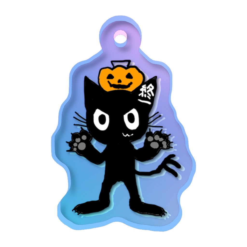 ハロウィンティーチくんめじるしチャーム 黒猫終