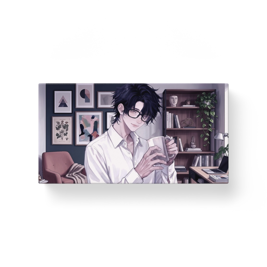 黒髪眼鏡　モバイルバッテリー