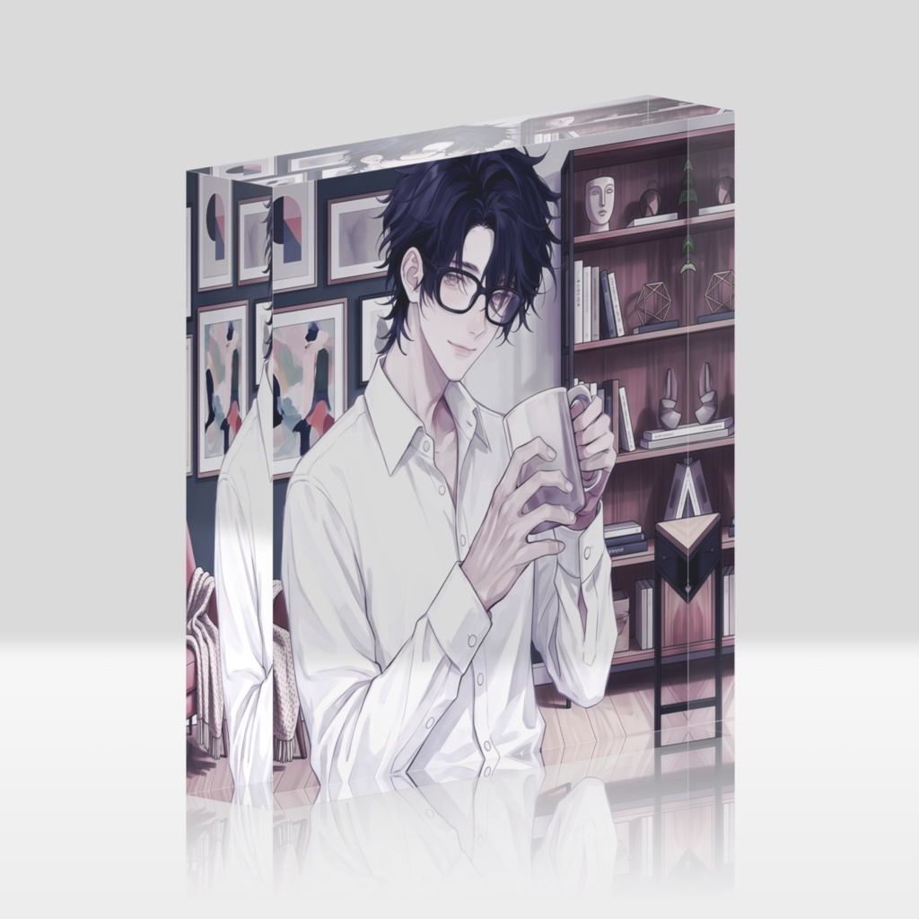 黒髪　アクリルブロック