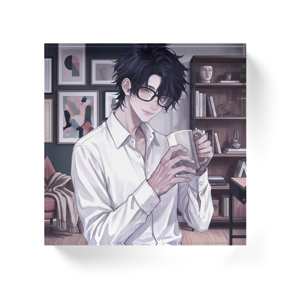 黒髪 アクリルブロック