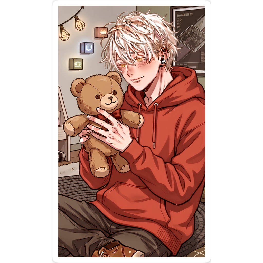 白髮 スマホステッカー - 縦