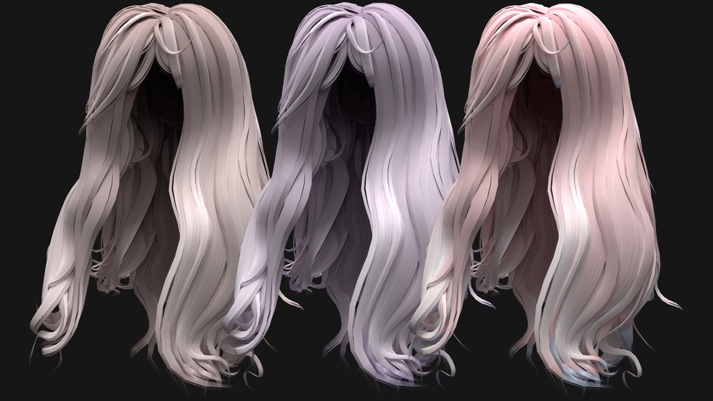 Dokaanどかーん | Long Blowout Hair | VRChat Hair Asset