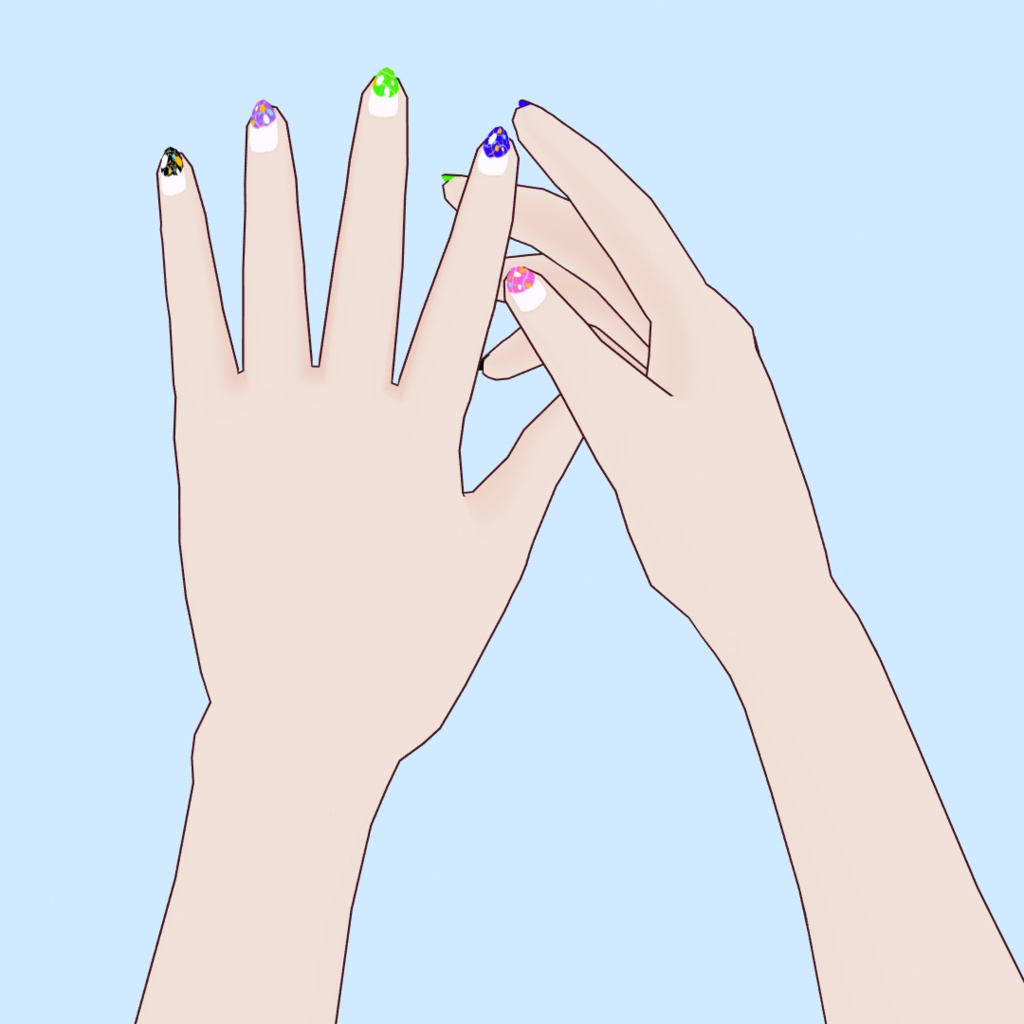 【VRoid用】浴衣に似合う!夏祭りの水風船ネイル(無料版/支援版)