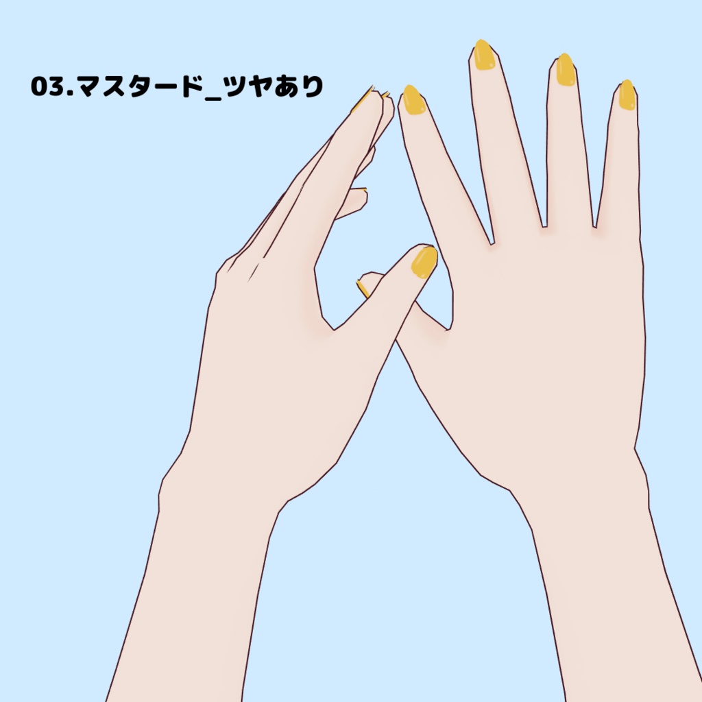 【VRoid用/無償版あり】2021AWワンカラーネイル全10色