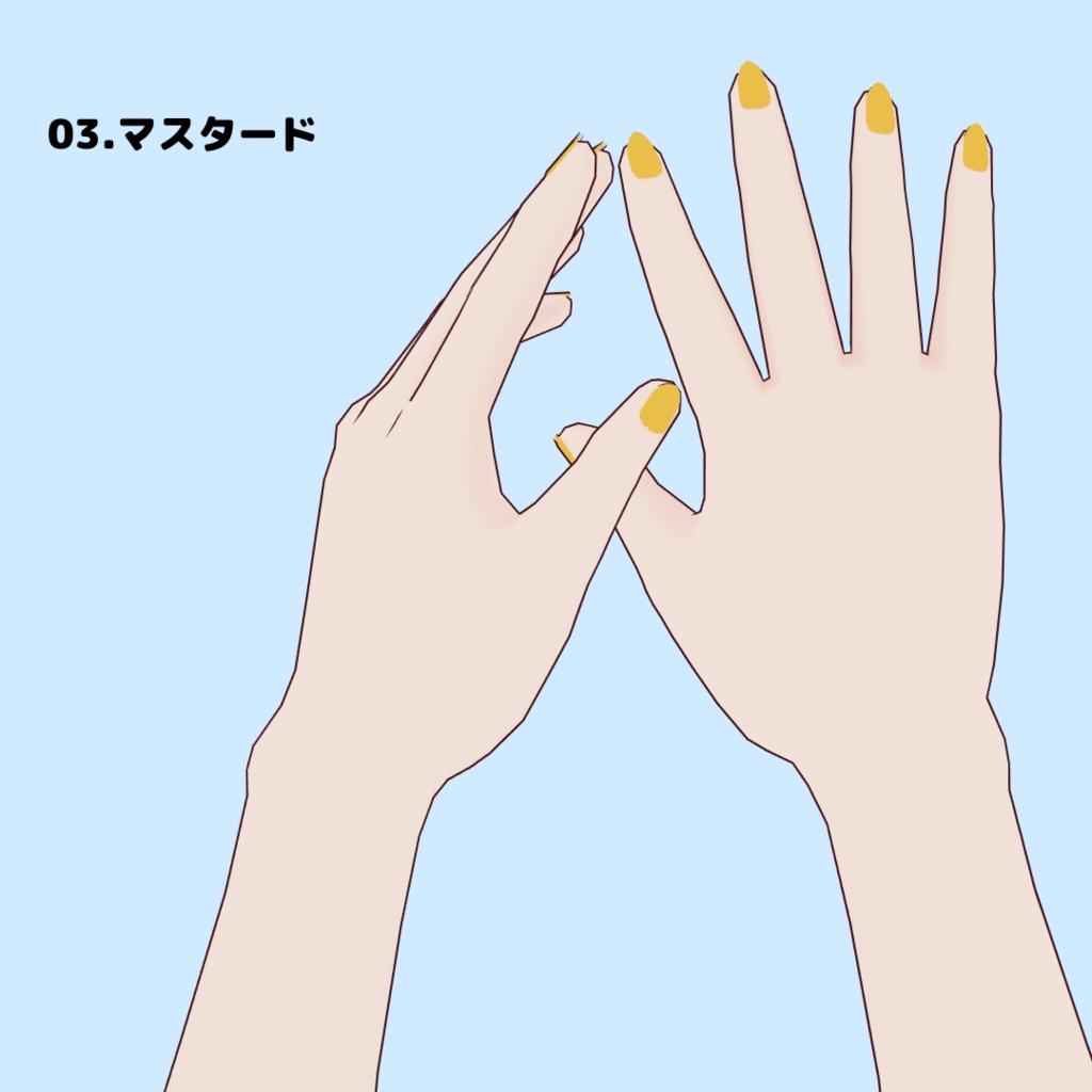 【VRoid用/無償版あり】2021AWワンカラーネイル全10色