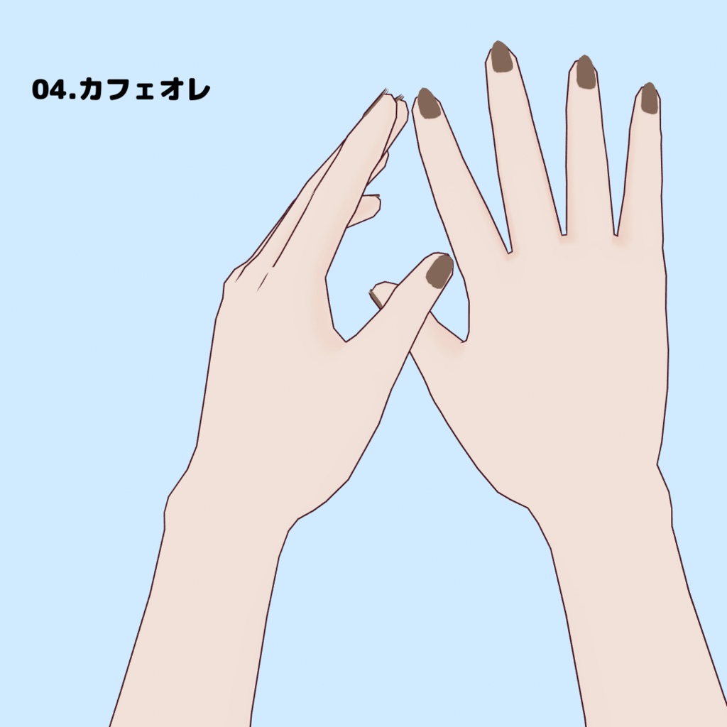 【VRoid用/無償版あり】2021AWワンカラーネイル全10色