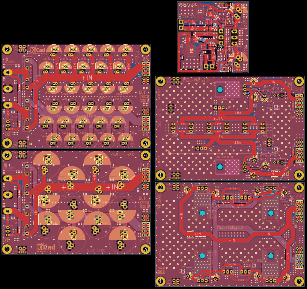 アンプ用部品 定電圧安定化電源基板 PS2L (ガーバーデータのみ)