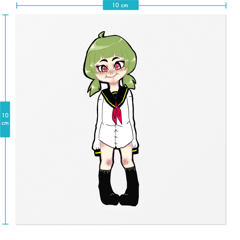 そばかす女子(緑)のステッカー