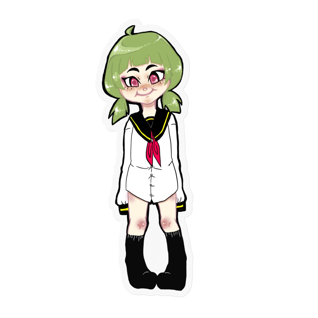 そばかす女子 緑 のステッカー Kikuko Booth