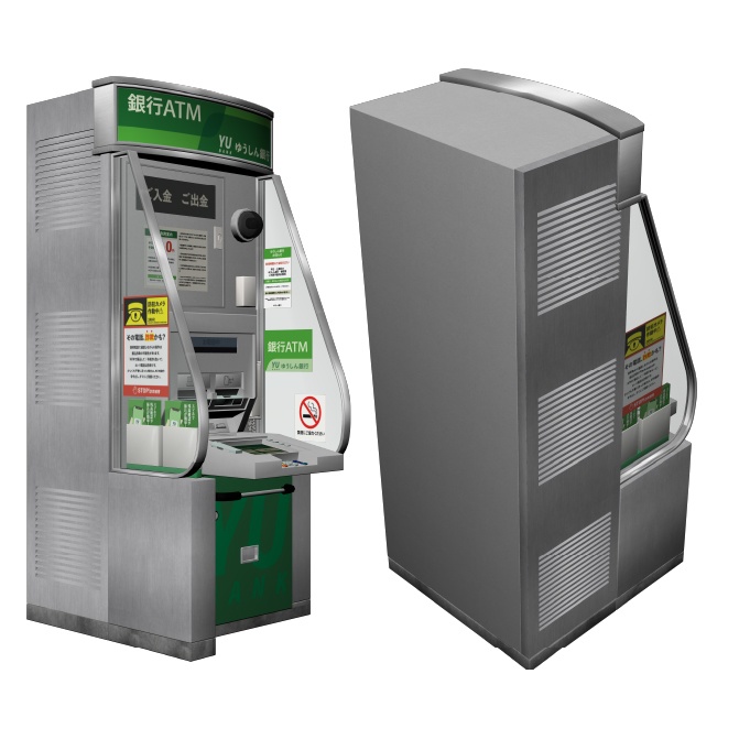 【3D】コンビニ 郵便局 銀行 ATM モデル (.fbx) クリスタ対応