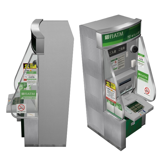 【3D】コンビニ 郵便局 銀行 ATM モデル (.fbx) クリスタ対応