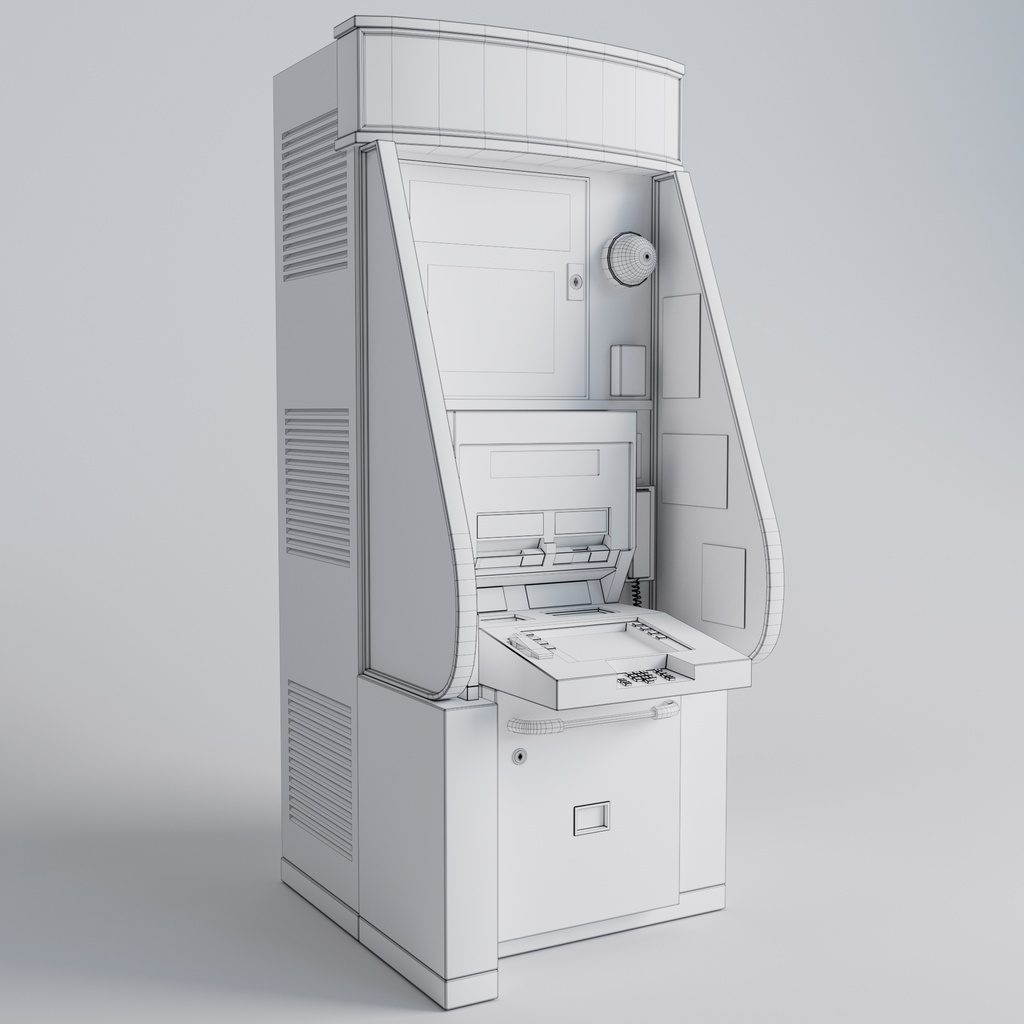 【3D】コンビニ 郵便局 銀行 ATMモデル (.c4d + .fbx)
