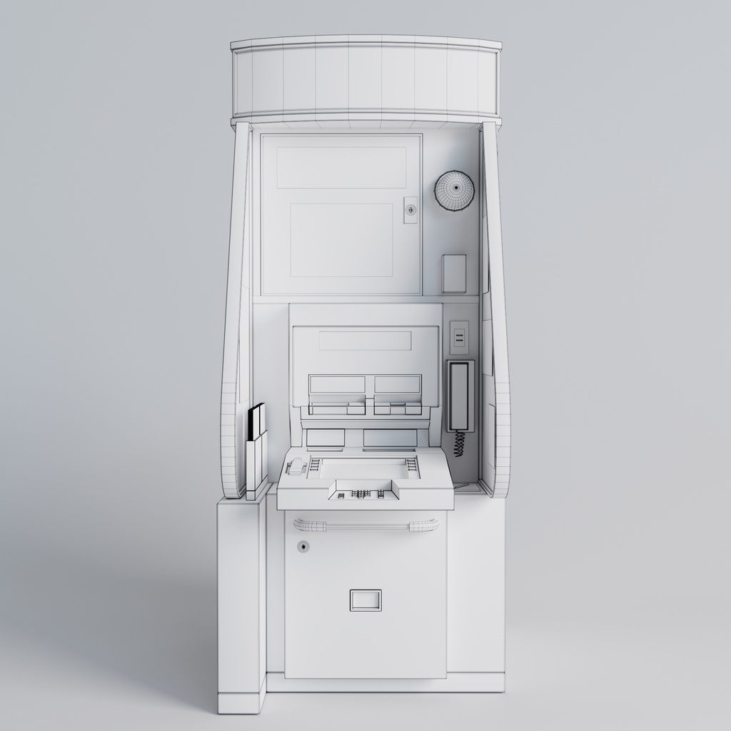 【3D】コンビニ 郵便局 銀行 ATMモデル (.c4d + .fbx)