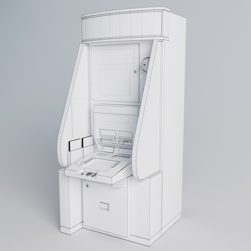 【3D】コンビニ 郵便局 銀行 ATMモデル (.c4d + .fbx)
