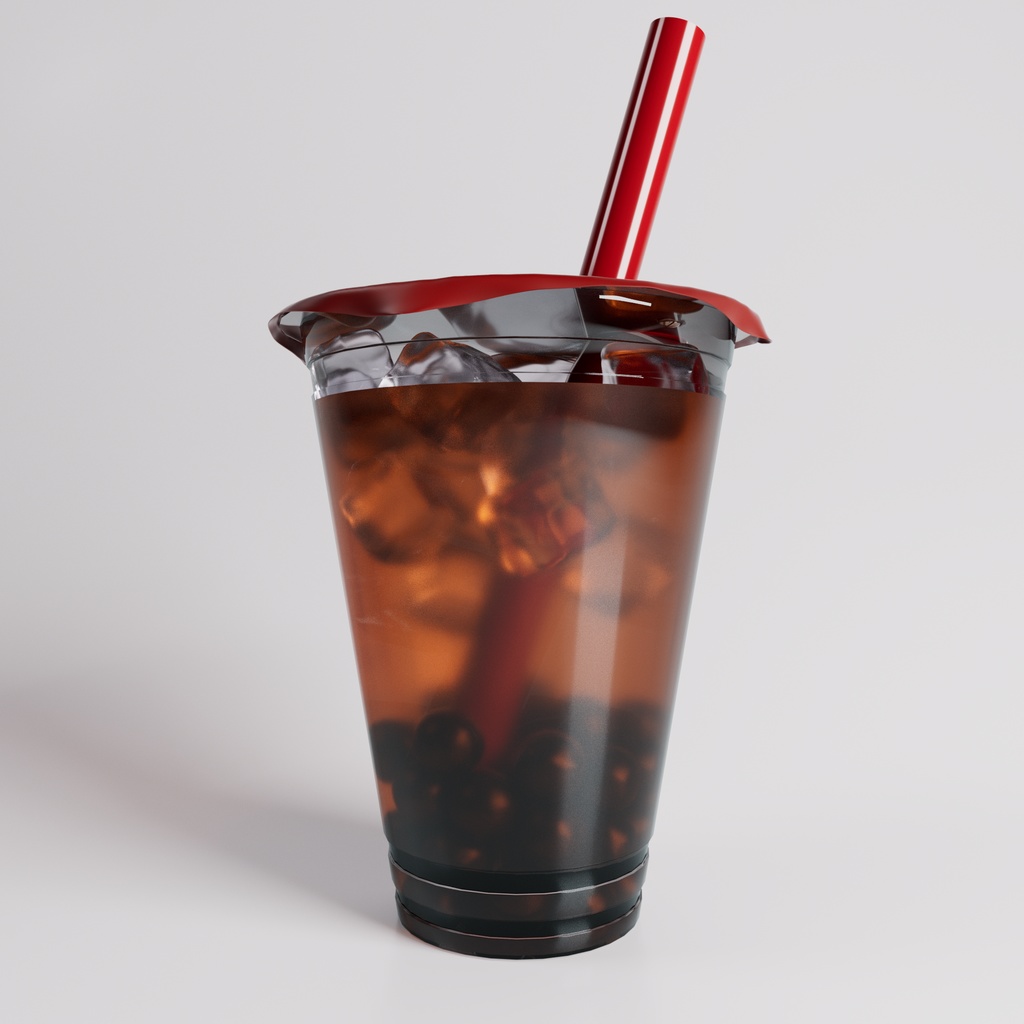 【3D】タピオカドリンク(ミルクティー・ウーロンティー・黒糖ミルクティー)(.c4d + fbx)