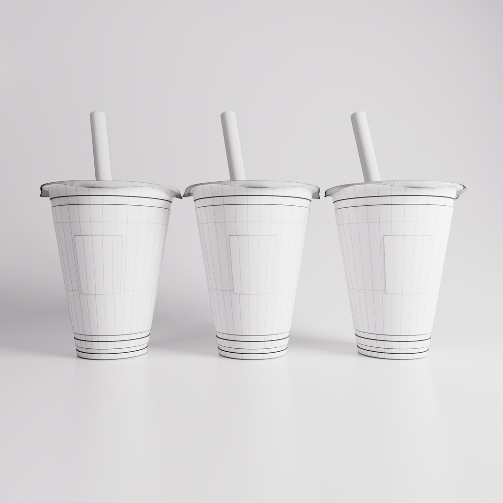 【3D】タピオカドリンク(ミルクティー・ウーロンティー・黒糖ミルクティー)(.c4d + fbx)