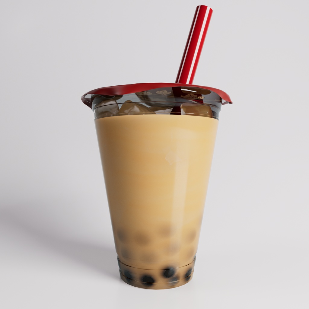 【3D】タピオカドリンク(ミルクティー・ウーロンティー・黒糖ミルクティー)(.c4d + fbx)