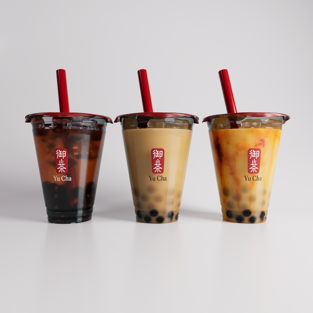 【3D】タピオカドリンク(ミルクティー・ウーロンティー・黒糖ミルクティー)(.c4d + fbx)