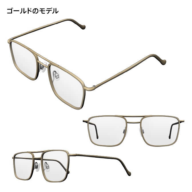 【3D】めがね4種 ダブルブリッジメガネ(cs3o、fbx)【クリスタ対応】