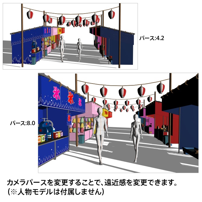 【3D】お祭り 屋台セット(カラー)【クリスタ対応】
